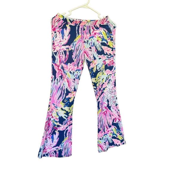 Lilly Pulitzer Girls Multicolor Tropical Flare Pull On Wide Leg Pants XL 12-14 - Picture 5 of 6